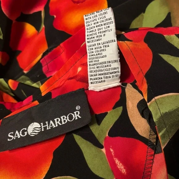 vibrant 90s floral faux wrap style dress, size 16 - Picture 7 of 7